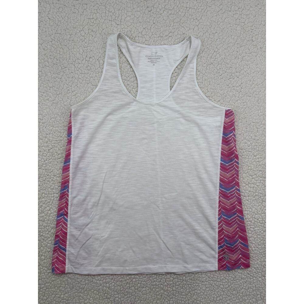 Vineyard Vines Performance Womens M Athletic Tank Top Size M Work Out White Pink